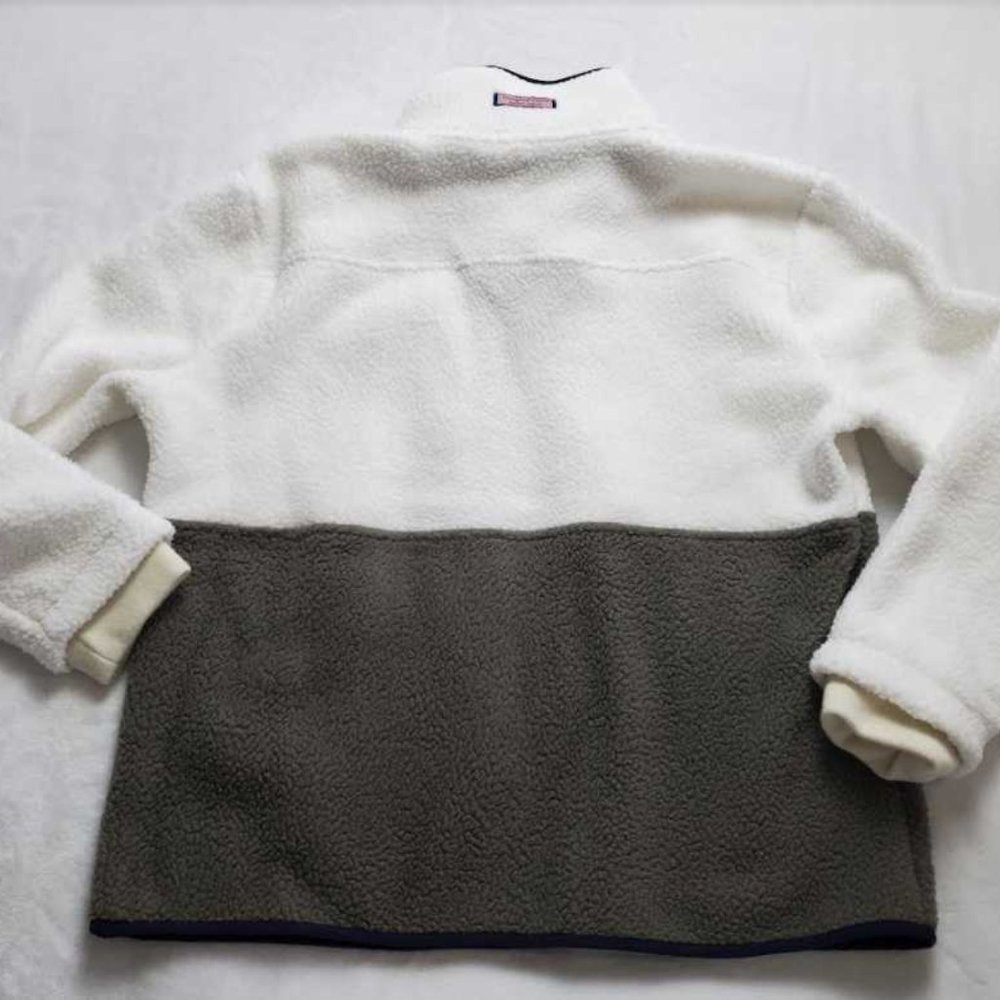 Womens  L  XL Vineyard Vines sherpa color-blocked SuperShep shep shirt sweater - Picture 6 of 10